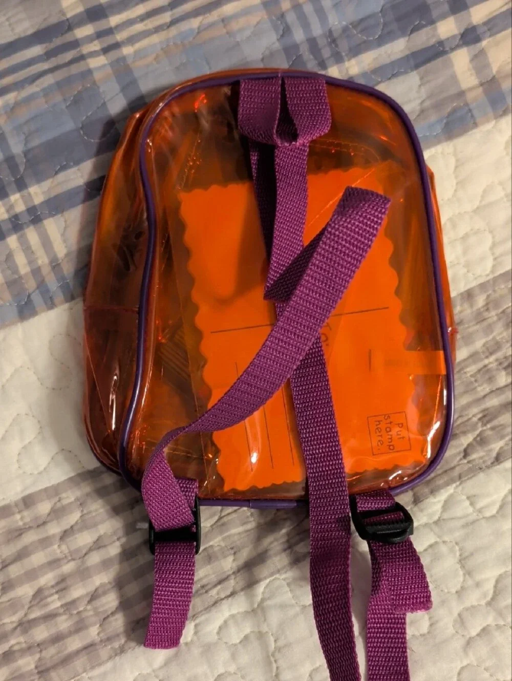 Lilo & Stitch Clear Mini Backpack - Bright Orange, Purple, Lime